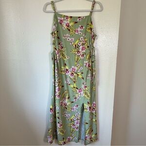 Derek Heart Maxi Dress Women's XLarge Floral Cotton Sleeveless Boho Lightweight